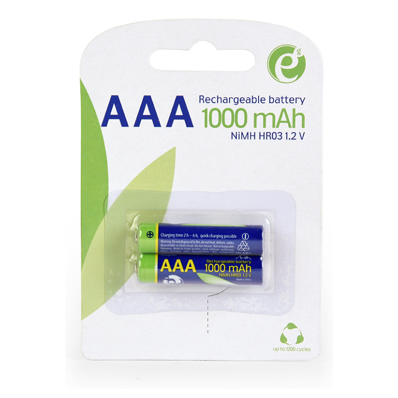 PILAS AAA GEMBIRD NI MH RECARGABLE 1000MAH 2PCS BLISTER PACK