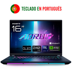 PORTATIL GIGABYTE AORUS MASTER 16 U9 275HX RTX 5090 32GB 1TB 16OLED W11P
