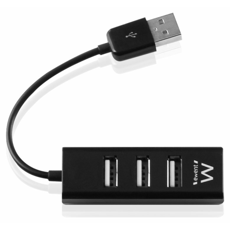 HUB EWENT USB 20 HIGH SPEED USB A 4 PUERTOS NEGRO