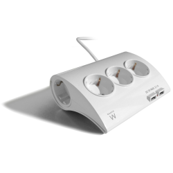 REGLETA EWENT 5 TOMAS SHUKO 16A SOBREMESA 2 PUERTOS USB 15M BLANCA