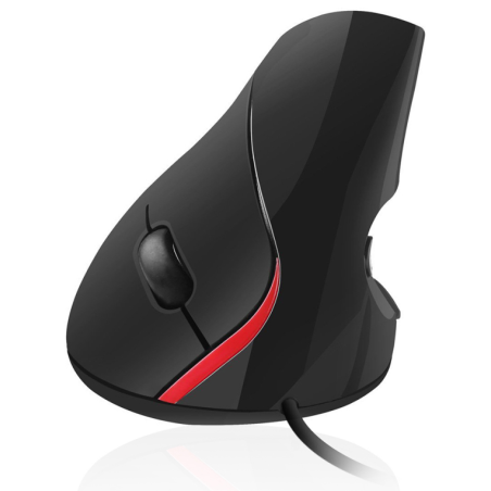 RATON USB EWENT ERGONOMICO OPTICO 1000 DPI 5 BOTONES NEGRO