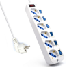 REGLETA EWENT 6 TOMAS SHUKO 16A CON INTERRUPTOR ON OFF 3M BLANCA