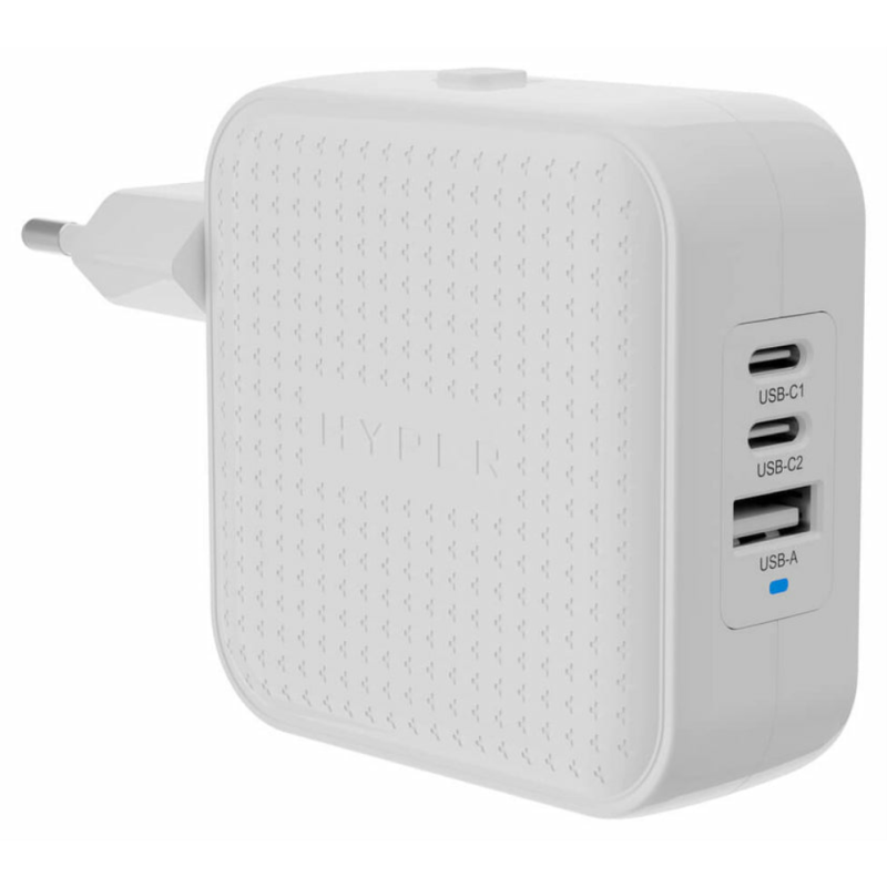 HYPER 70W USB C GAN TRAVEL CHARGER 3C1A WHITE