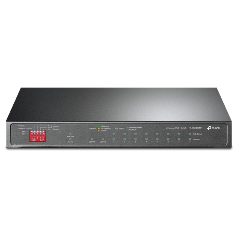 SWITCH TP LINK 10 PORT GIGABITE WITH 8 PORT POE