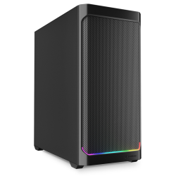 CAJA GAMING ATX SHARKOON AK4 2XVENT 120MM 3XUSB SN FUENTE NEGRO RGB STRIP