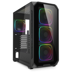 CAJA GAMING ATX SHARKOON AK5G RGB 4XVENT 120MM 3XUSB SN FUENTE NEGRO