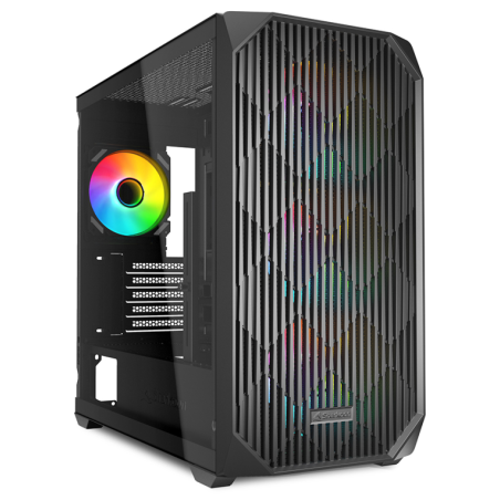 CAJA GAMING SHARKOOM MK3 mATX NEGRO 3XVENT 120MM 3XUSB SN FUENTE