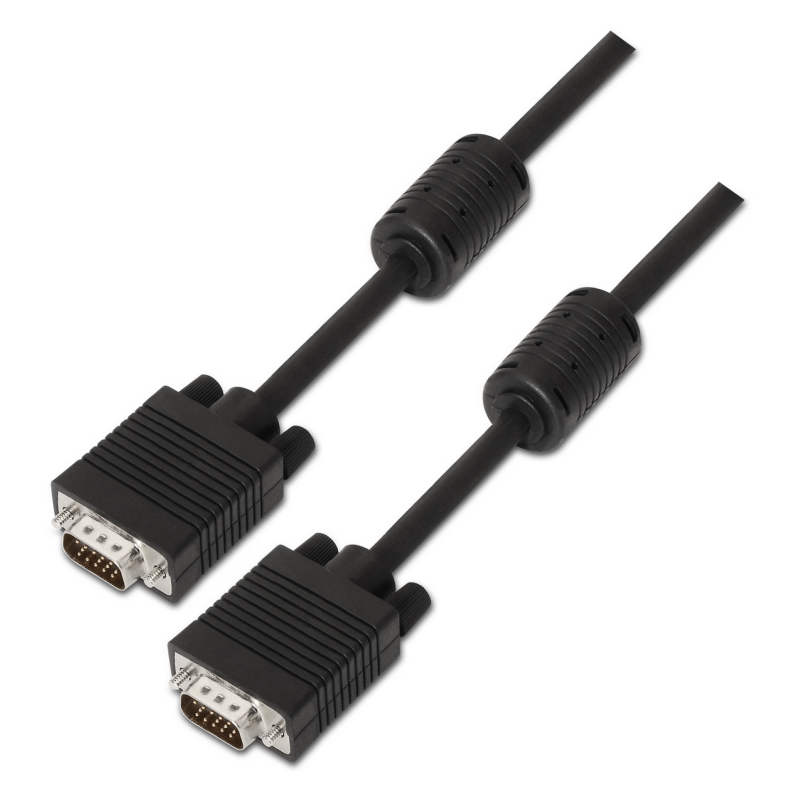 CABLE AISENS SVGA CON FERRITA HDB15 M HDB15 M NEGRO 15M