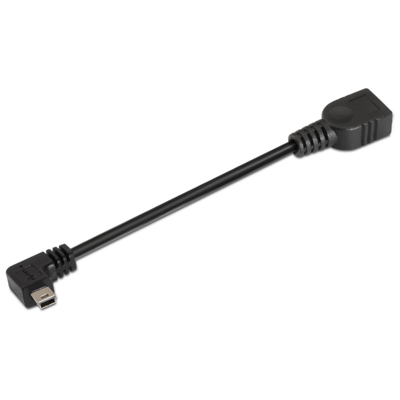 CABLE AISENS USB 20 OTG ACODADO TIPO MINI B M A H NEGRO 15CM