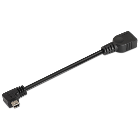 CABLE AISENS USB 20 OTG ACODADO TIPO MINI B M A H NEGRO 15CM