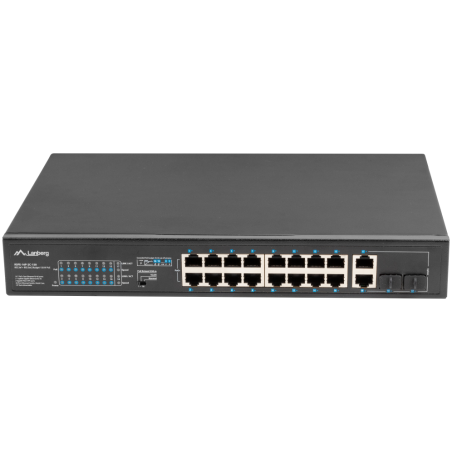 SWITCH LANBERG 18 PTOS 100MB 16xPOE 2x GBIT ETHER 150W RACK 10 19