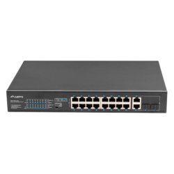 SWITCH LANBERG 18 PTOS 100MB 16xPOE 2x GBIT ETHER 250W RACK 19