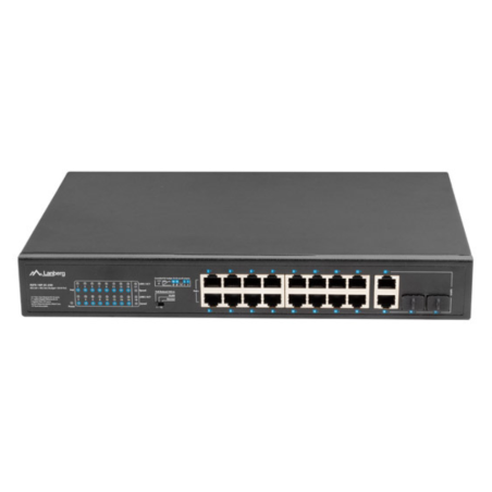 SWITCH LANBERG 18 PTOS 100MB 16xPOE 2x GBIT ETHER 250W RACK 19