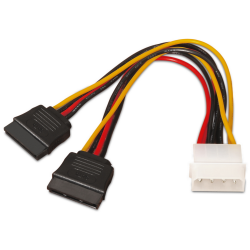 CABLE AISENS SATA ALIMENTACION MOLEX 4PIN M 2XSATA H 20CM