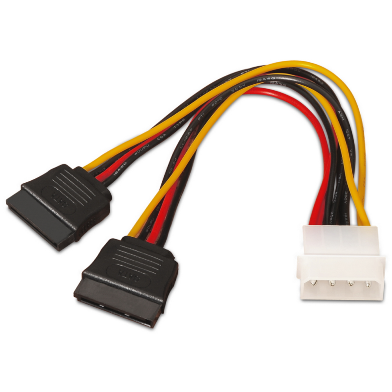 CABLE AISENS SATA ALIMENTACION MOLEX 4PIN M 2XSATA H 20CM