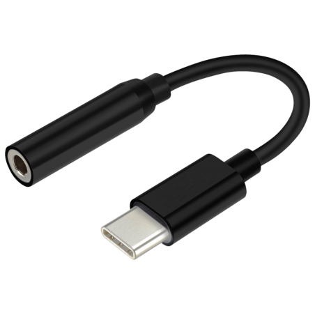 CONVERSOR AISENS USB C A AUDIO USB C M JACK 35 H NEGRO 15CM