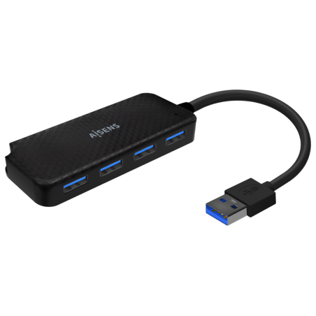HUB AISENS USB 30 TIPO A M 4XTIPO A H NEGRO 15CM