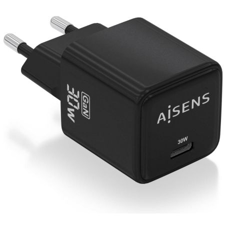CARGADOR AISENS GAN 30W 1XUSB C PD30 QC40 NEGRO