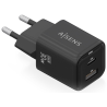 CARGADOR AISENS GAN 30W 1XUSB C PD30 QC40 1XUSB A QC30 NEGRO