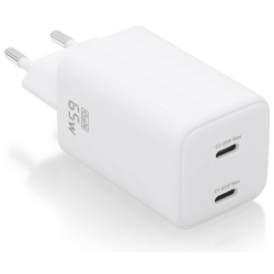 CARGADOR AISENS GAN 65W 2XUSB C PD30 QC40 BLANCO