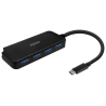 HUB AISENS USB 31 USB C USB C M 4XTIPO A H NEGRO 15CM