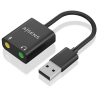 CONVERSOR AISENS USB A A AUDIO 48KHZ USB A M 2XJACK 35 H NEGRO 10CM