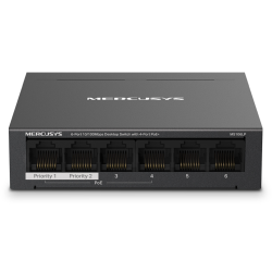 SWITCH MERCUSYS MS106LP 6 PUERTOS 10 100MBPS Y 4 PUERTOS POE