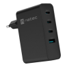 CARGADOR NATEC RIBERA GAN 100W 3XUSB C 1XUSB A PD30 QC30 NEGRO