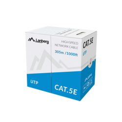 BOBINA CABLE RED LANBERG UTP RJ45 100 MB S TRENZADO CCA AWG24 305M GRIS