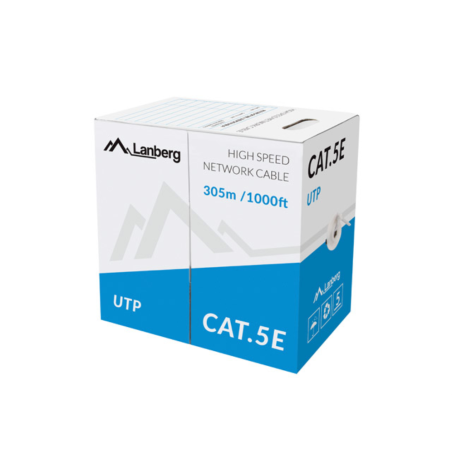 BOBINA CABLE RED LANBERG UTP RJ45 100 MB S TRENZADO CCA AWG24 305M GRIS