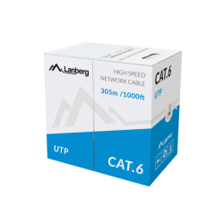 BOBINA CABLE RED LANBERG UTP RJ45 1GB S SOLIDO CCA AWG23 305M GRIS