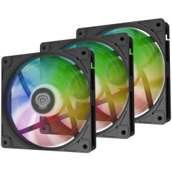VENTILADOR GENESIS OXAL 120 ARGB NEGRO PACK 3 UDS