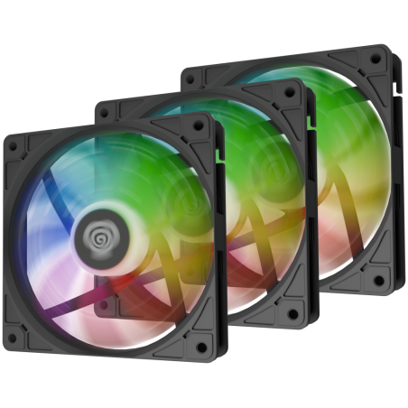 VENTILADOR GENESIS OXAL 120 ARGB NEGRO PACK 3 UDS