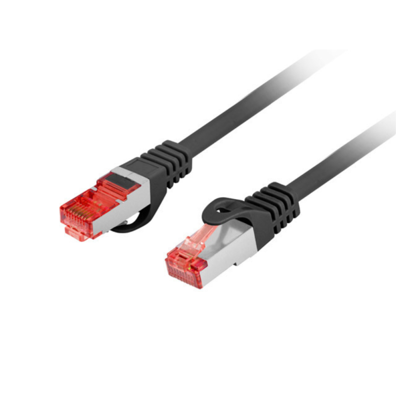 CABLE RED LANBERG LATIGUILLO CAT6 S FTP LSZH CU 025M NEGRO FLUKE PASSED