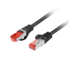 CABLE RED LANBERG LATIGUILLO CAT6 S FTP LSZH CU 025M NEGRO FLUKE PASSED