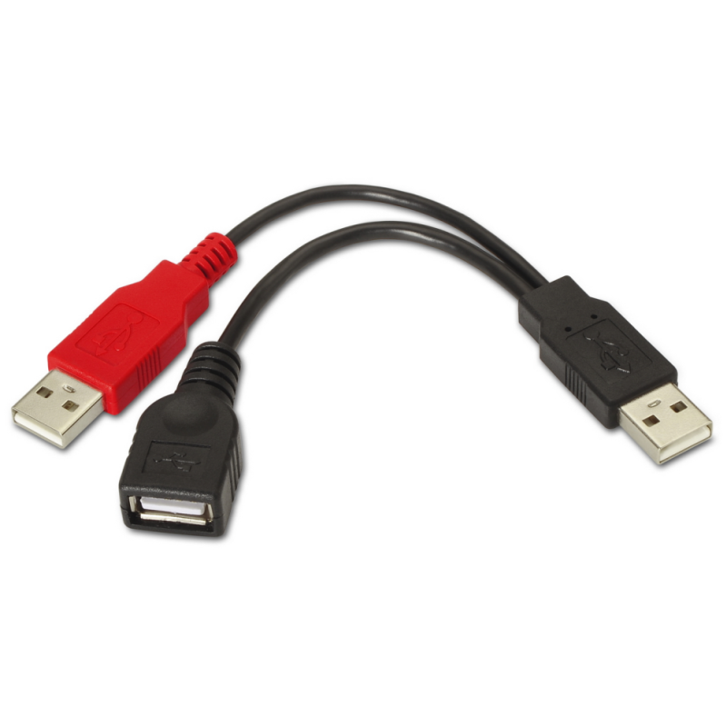 CABLE AISENS USB 20 A MA ALIMENTACION M A H NEGRO 15CM