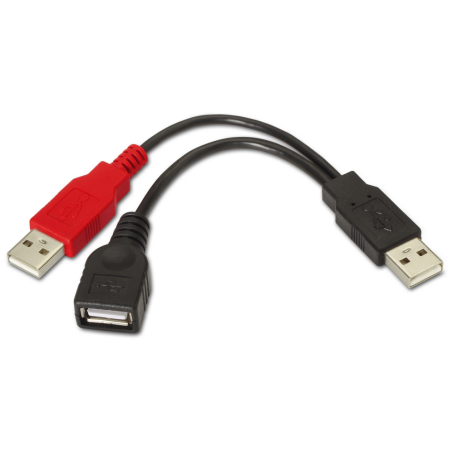 CABLE AISENS USB 20 A MA ALIMENTACION M A H NEGRO 15CM
