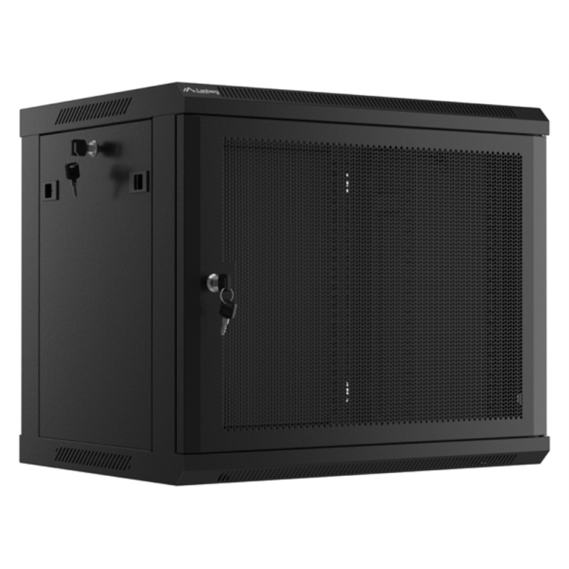 ARMARIO LANBERG 9U 600X450 CON PUERTA PERFORADA RACK 19 H 60 KG NEGRO FLAT PACK