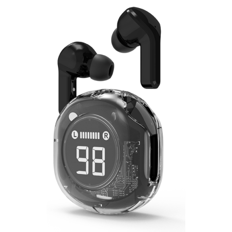 AURICULARES GEMBIRD TWST 01 BK TRANSPARENTES NEGRO BT