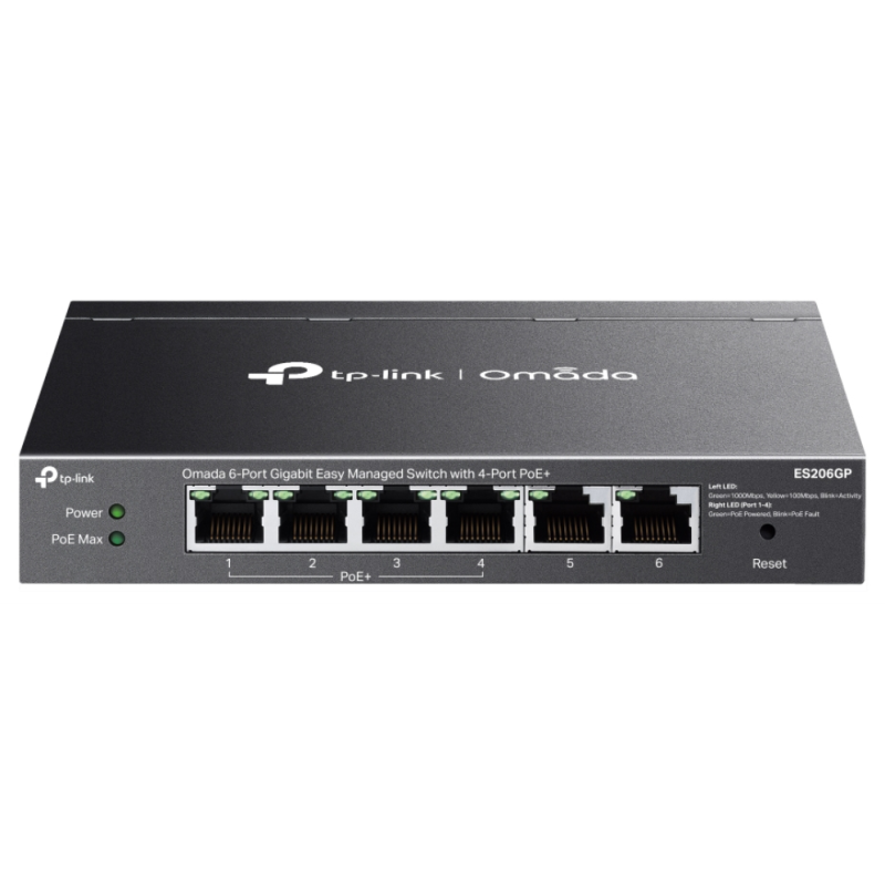 SWITCH OMADA ESA206GP 6 PUERTOS GIGABIT 4 PUERTOS POE