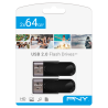 USB 20 PNY TWIN PACK 2x64GB ATTACHE 4 NEGRO