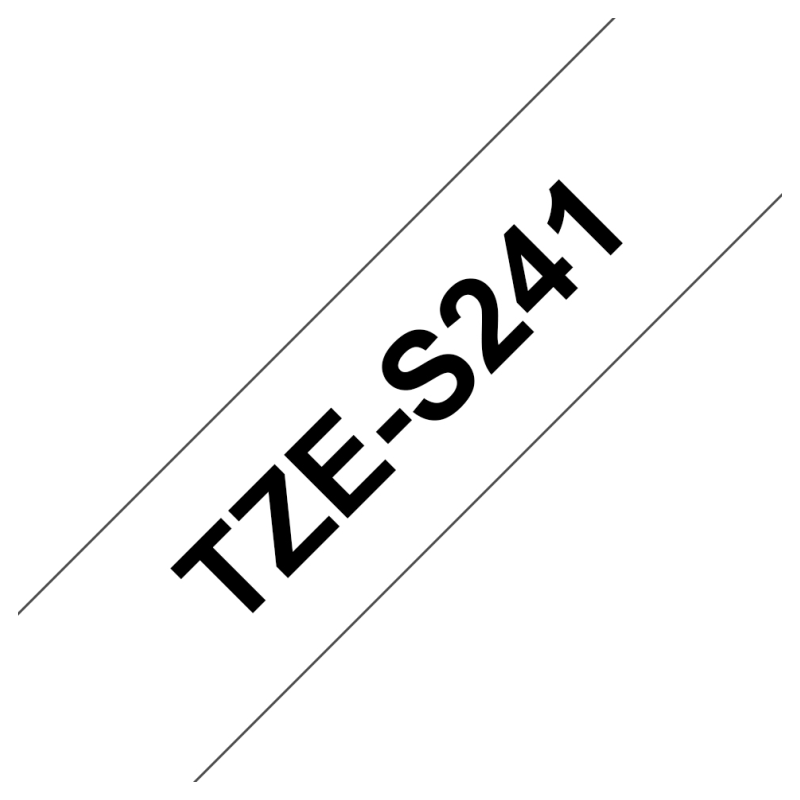 CINTA BROTHER LAMINADA TZE S241BLANCA NEGRA 18MM 8M