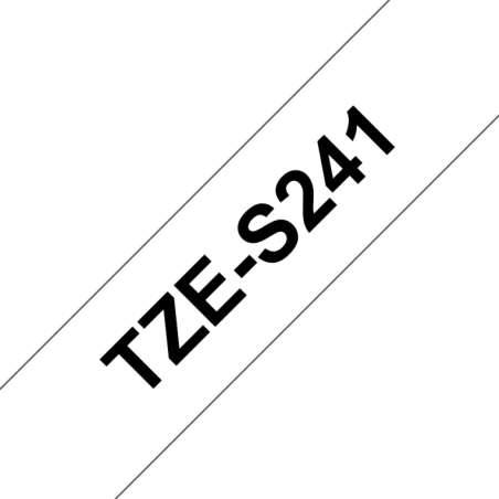 CINTA BROTHER LAMINADA TZE S241BLANCA NEGRA 18MM 8M