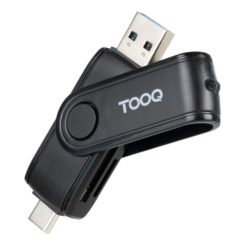 LECTOR TARJETAS TOOQ USB C 20USB A 30 SD TF NEGRO