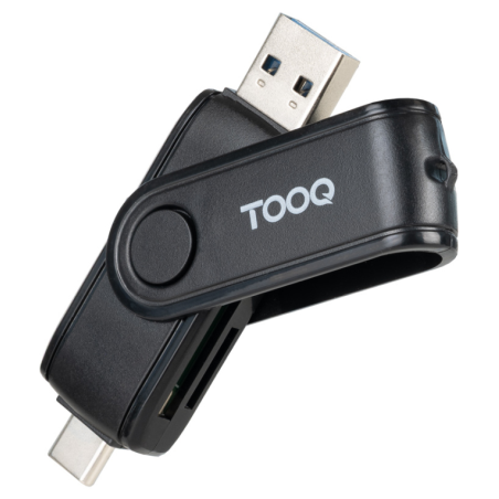 LECTOR TARJETAS TOOQ USB C 20USB A 30 SD TF NEGRO