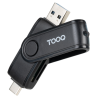 LECTOR TARJETAS TOOQ USB C 20USB A 30 SD TF NEGRO