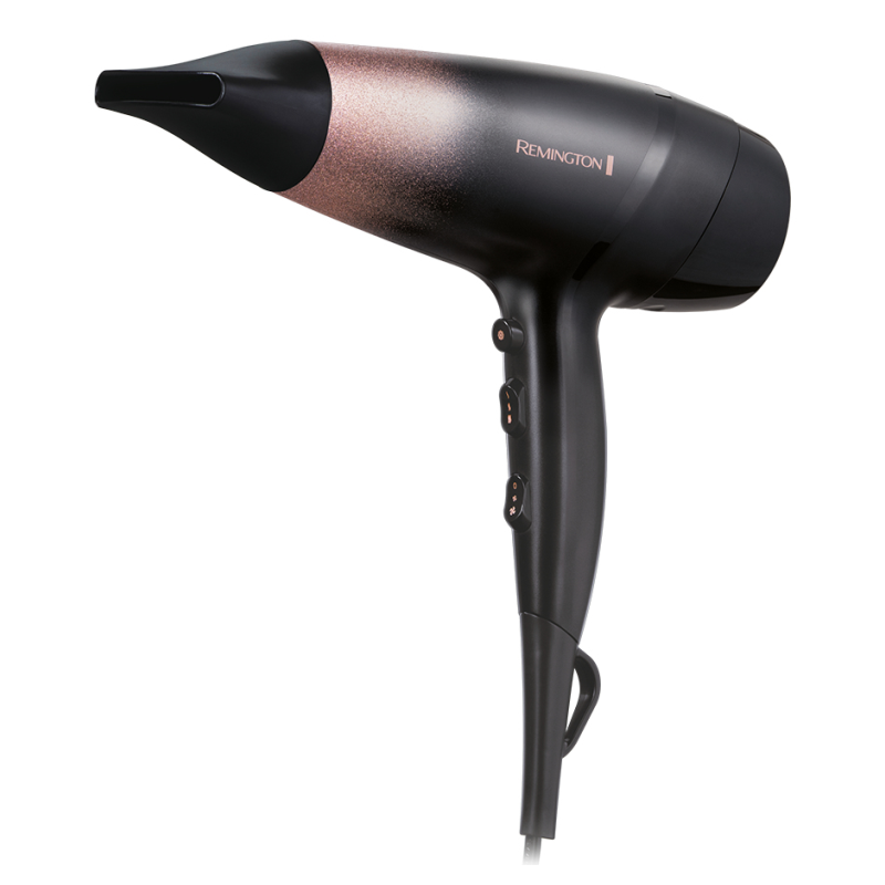 SECADOR REMINGTON D5305 2200W 3 TEMPERATURAS DIFUSOR NEGRO Y ROSA
