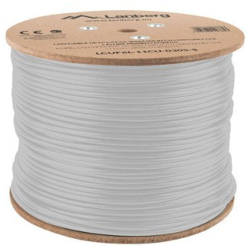 BOBINA CABLE RED LANBERG FTP RJ45 CAT6A SOLIDO CU AWG24 LSZH CPR 305M GRIS FLU