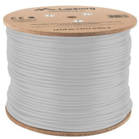 BOBINA CABLE RED LANBERG FTP RJ45 CAT6A SOLIDO CU AWG24 LSZH CPR 305M GRIS FLU