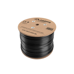 BOBINA CAT6 LANBERG OUTDOOR FTP RJ45 COBRE GEL FILLED FLUKE AWG24 305M NEGRO